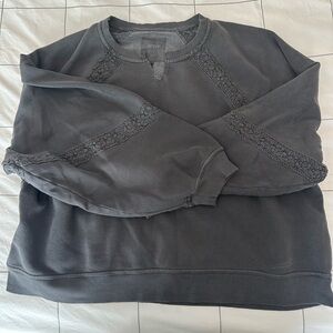 Aerie oversized Crewneck Sweater with crochet